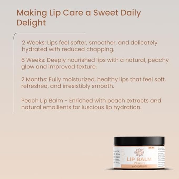 PRATHA NATURAL PEACH LIP BALM, LIP CARE BUTTER - Image 4